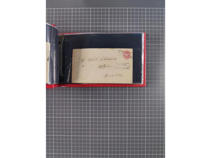 1850/67, kleiner Sammlungsbestand mit Marken, Briefstücken, Einheiten und rund 180 Briefen und Ganzsachen, dabei kleine Numme