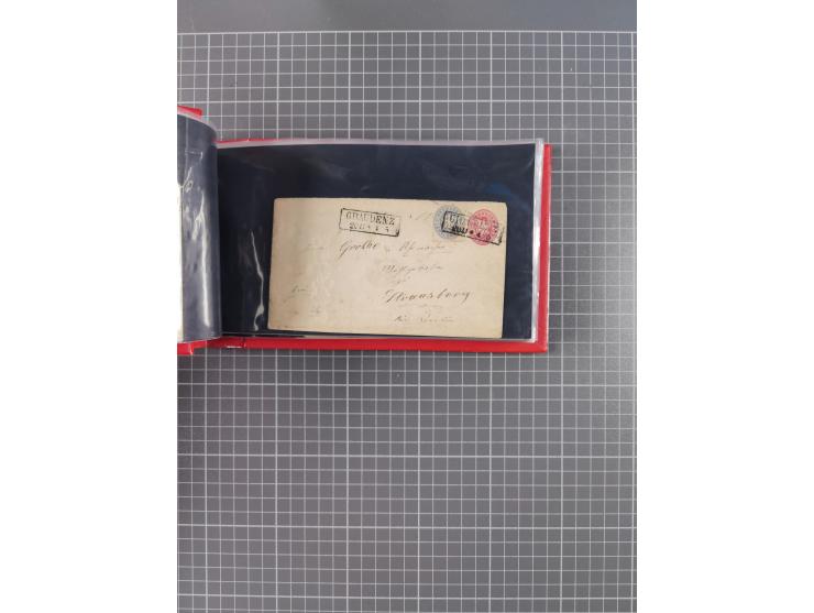 1850/67, kleiner Sammlungsbestand mit Marken, Briefstücken, Einheiten und rund 180 Briefen und Ganzsachen, dabei kleine Numme