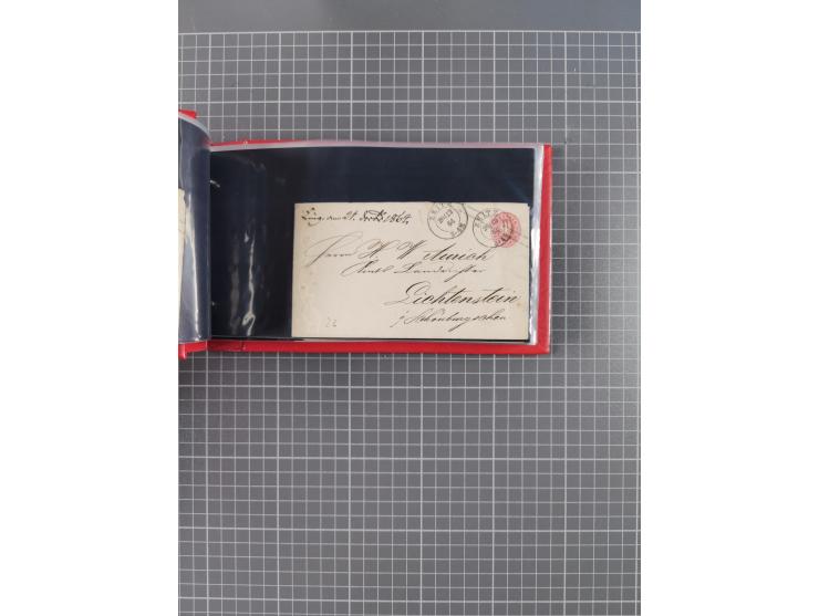 1850/67, kleiner Sammlungsbestand mit Marken, Briefstücken, Einheiten und rund 180 Briefen und Ganzsachen, dabei kleine Numme