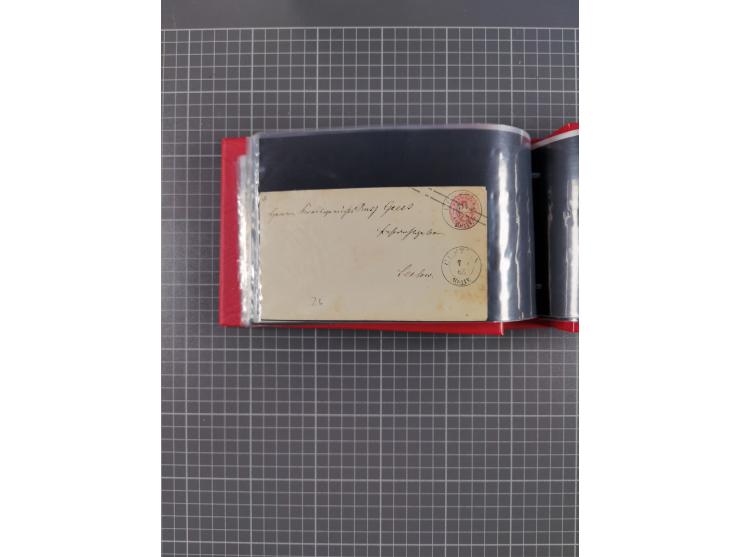 1850/67, kleiner Sammlungsbestand mit Marken, Briefstücken, Einheiten und rund 180 Briefen und Ganzsachen, dabei kleine Numme