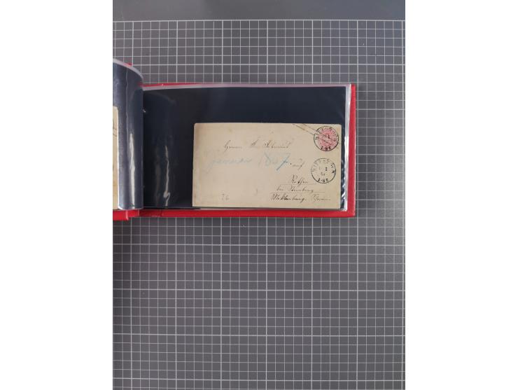 1850/67, kleiner Sammlungsbestand mit Marken, Briefstücken, Einheiten und rund 180 Briefen und Ganzsachen, dabei kleine Numme