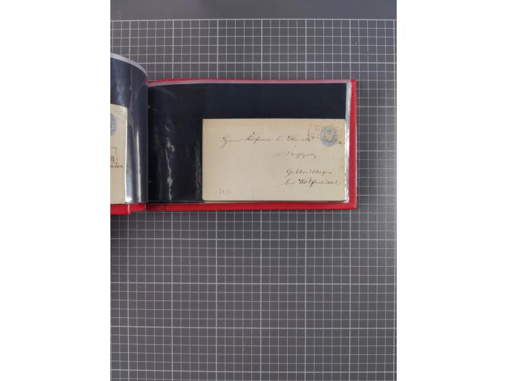 1850/67, kleiner Sammlungsbestand mit Marken, Briefstücken, Einheiten und rund 180 Briefen und Ganzsachen, dabei kleine Numme