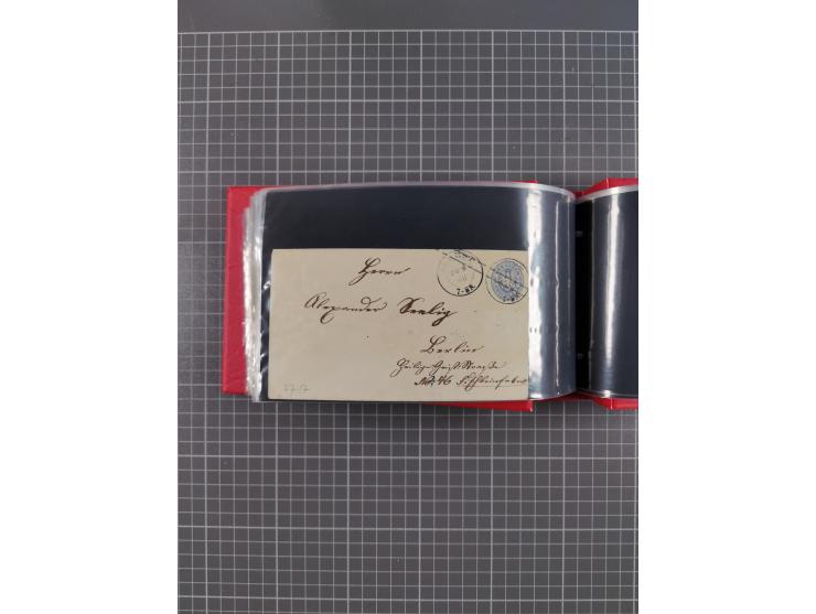 1850/67, kleiner Sammlungsbestand mit Marken, Briefstücken, Einheiten und rund 180 Briefen und Ganzsachen, dabei kleine Numme