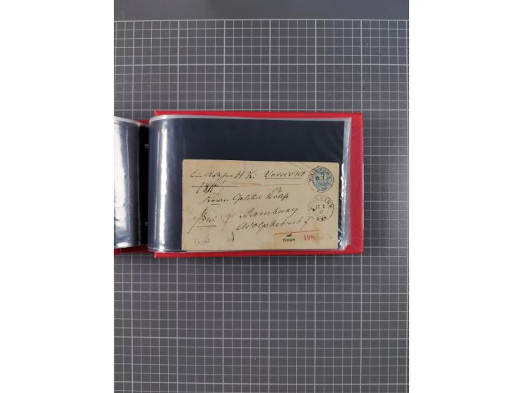 1850/67, kleiner Sammlungsbestand mit Marken, Briefstücken, Einheiten und rund 180 Briefen und Ganzsachen, dabei kleine Numme