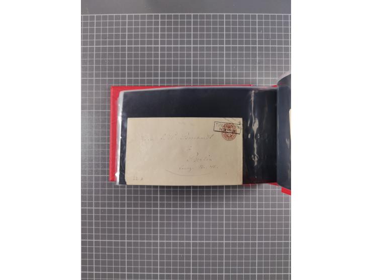 1850/67, kleiner Sammlungsbestand mit Marken, Briefstücken, Einheiten und rund 180 Briefen und Ganzsachen, dabei kleine Numme