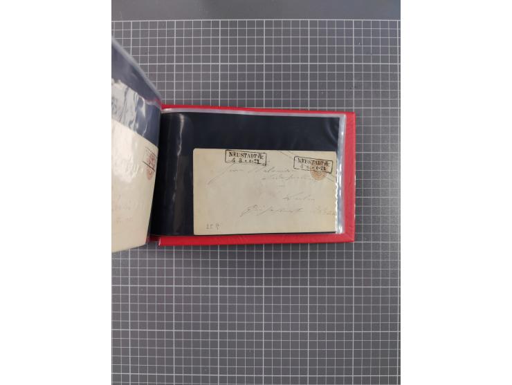 1850/67, kleiner Sammlungsbestand mit Marken, Briefstücken, Einheiten und rund 180 Briefen und Ganzsachen, dabei kleine Numme