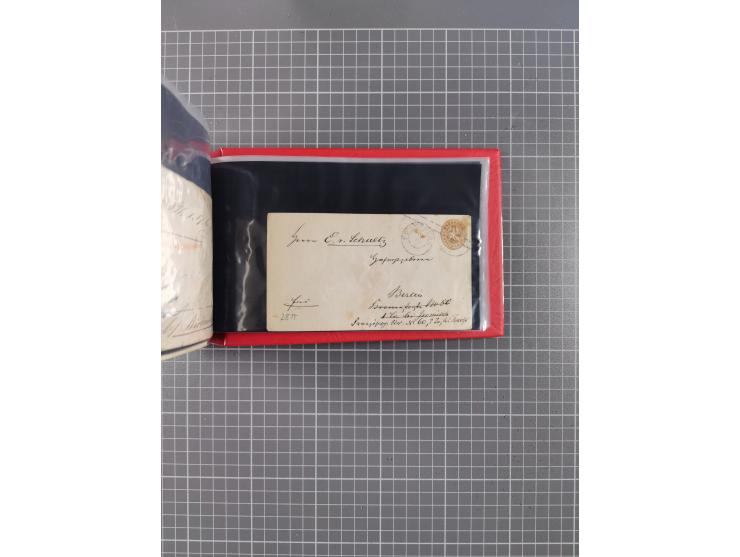 1850/67, kleiner Sammlungsbestand mit Marken, Briefstücken, Einheiten und rund 180 Briefen und Ganzsachen, dabei kleine Numme