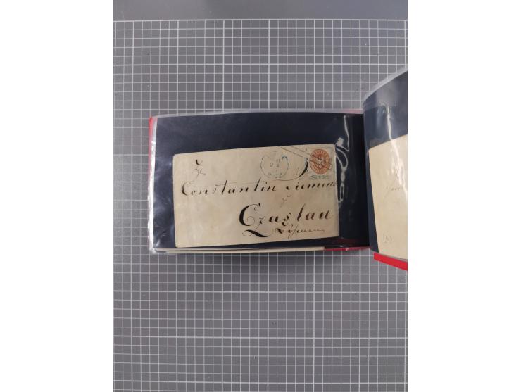 1850/67, kleiner Sammlungsbestand mit Marken, Briefstücken, Einheiten und rund 180 Briefen und Ganzsachen, dabei kleine Numme