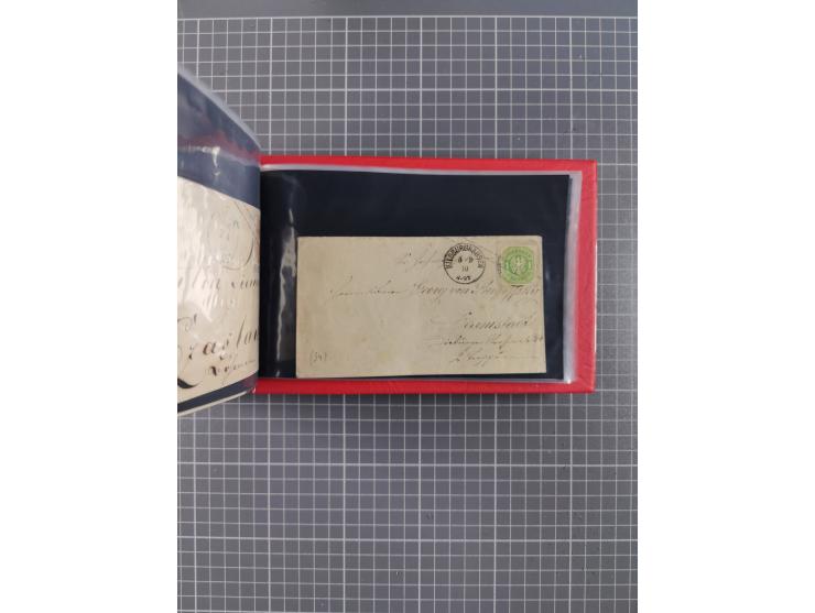 1850/67, kleiner Sammlungsbestand mit Marken, Briefstücken, Einheiten und rund 180 Briefen und Ganzsachen, dabei kleine Numme