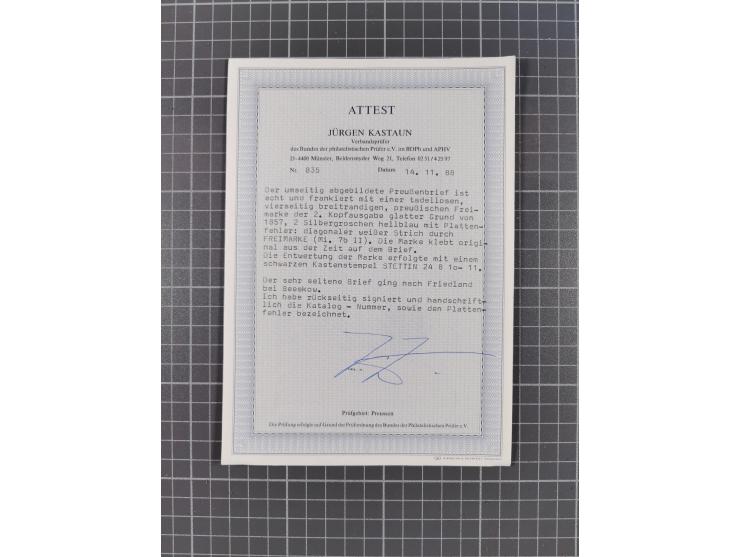 1850/67, kleiner Sammlungsbestand mit Marken, Briefstücken, Einheiten und rund 180 Briefen und Ganzsachen, dabei kleine Numme