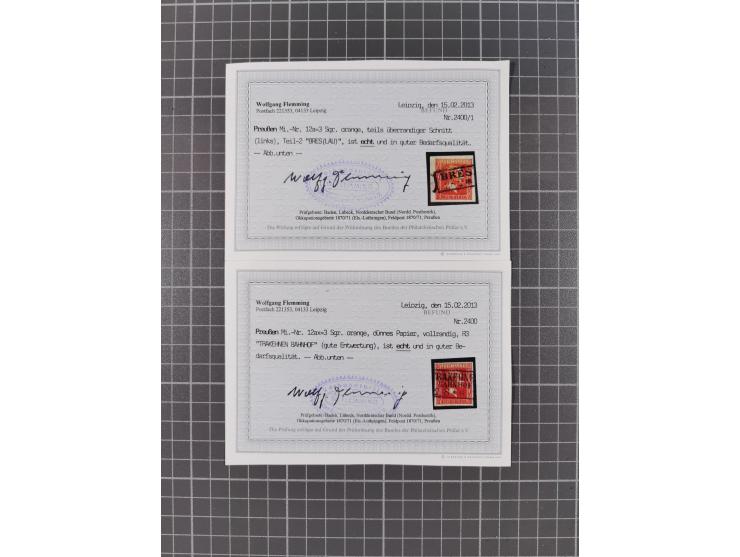 1850/67, kleiner Sammlungsbestand mit Marken, Briefstücken, Einheiten und rund 180 Briefen und Ganzsachen, dabei kleine Numme