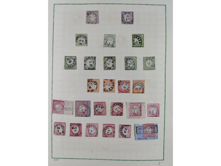 1872/74, gestempelte kleine Partie auf Albumsblättern, dabei Mi. 24, 27b(2) und 28, einige Plattenfehler, etc. 5 Atteste und 