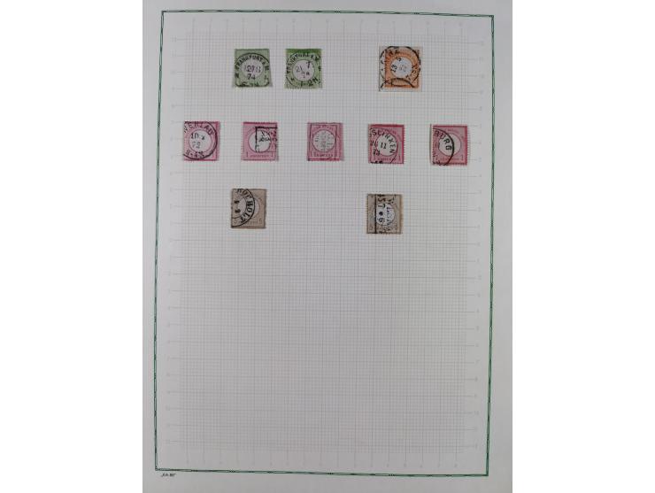 1872/74, gestempelte kleine Partie auf Albumsblättern, dabei Mi. 24, 27b(2) und 28, einige Plattenfehler, etc. 5 Atteste und 