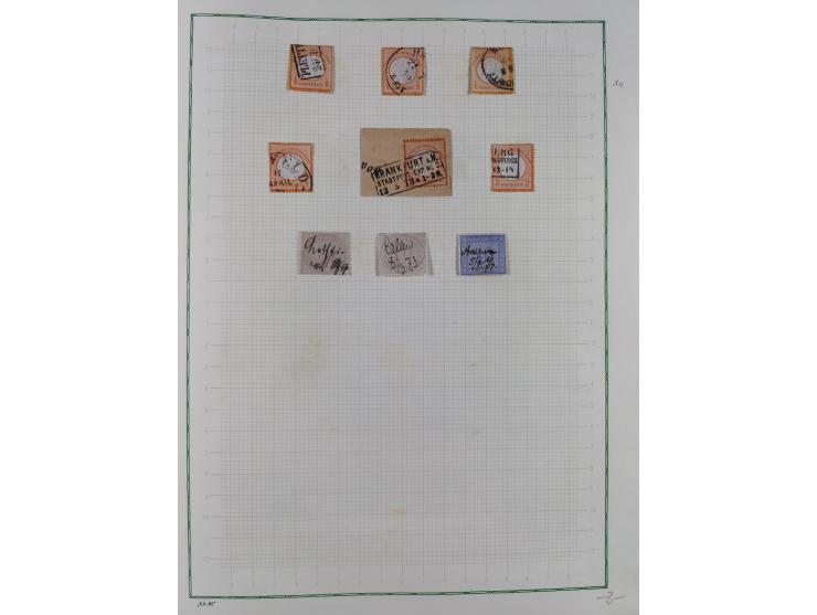 1872/74, gestempelte kleine Partie auf Albumsblättern, dabei Mi. 24, 27b(2) und 28, einige Plattenfehler, etc. 5 Atteste und 