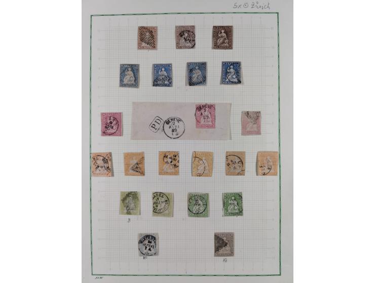 1850/2015 (ca.), gestempelter Sammlungsbestand mit u.a. Mi.5 II, 7 I, 17 Ia, etc., einige Atteste und Befunde