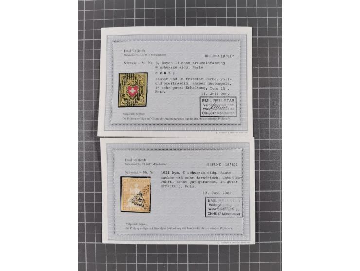 1850/2015 (ca.), gestempelter Sammlungsbestand mit u.a. Mi.5 II, 7 I, 17 Ia, etc., einige Atteste und Befunde