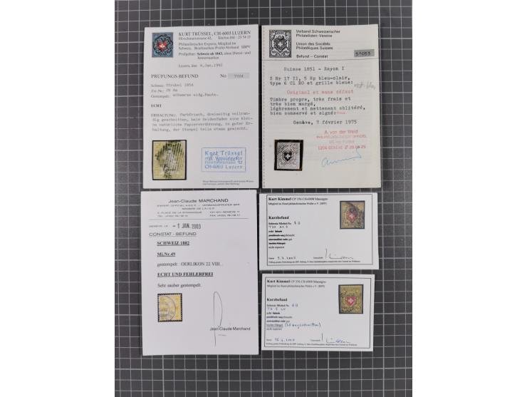 1850/2015 (ca.), gestempelter Sammlungsbestand mit u.a. Mi.5 II, 7 I, 17 Ia, etc., einige Atteste und Befunde