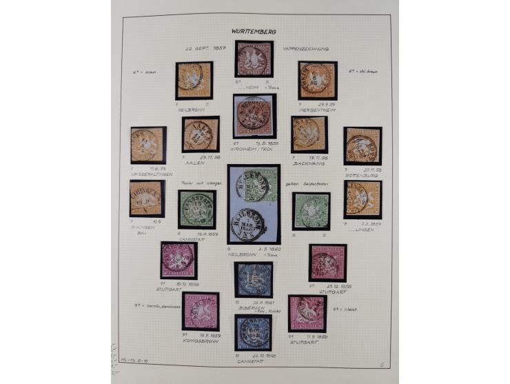 1851/75 (ca.), gestempelte reichhaltige Sammlung, meist mehrfach vorhanden mit auch Farben und verschiedenen Stempeln, dabei 