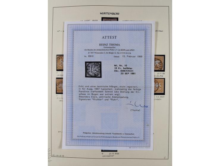 1851/75 (ca.), gestempelte reichhaltige Sammlung, meist mehrfach vorhanden mit auch Farben und verschiedenen Stempeln, dabei 