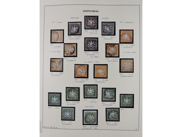 1851/75 (ca.), gestempelte reichhaltige Sammlung, meist mehrfach vorhanden mit auch Farben und verschiedenen Stempeln, dabei 