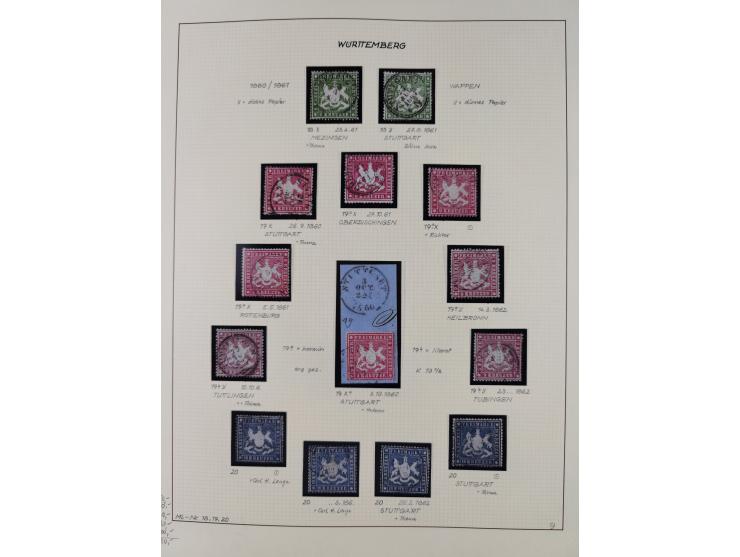 1851/75 (ca.), gestempelte reichhaltige Sammlung, meist mehrfach vorhanden mit auch Farben und verschiedenen Stempeln, dabei 