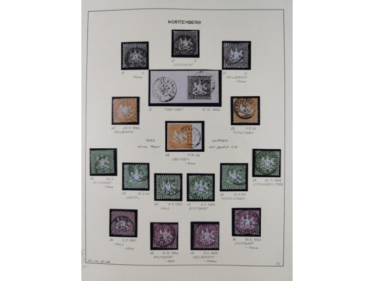 1851/75 (ca.), gestempelte reichhaltige Sammlung, meist mehrfach vorhanden mit auch Farben und verschiedenen Stempeln, dabei 