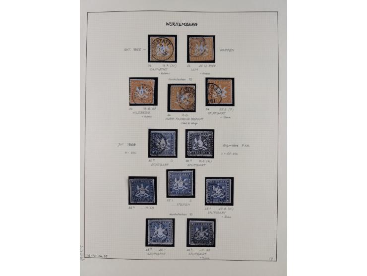 1851/75 (ca.), gestempelte reichhaltige Sammlung, meist mehrfach vorhanden mit auch Farben und verschiedenen Stempeln, dabei 