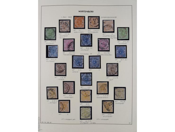 1851/75 (ca.), gestempelte reichhaltige Sammlung, meist mehrfach vorhanden mit auch Farben und verschiedenen Stempeln, dabei 