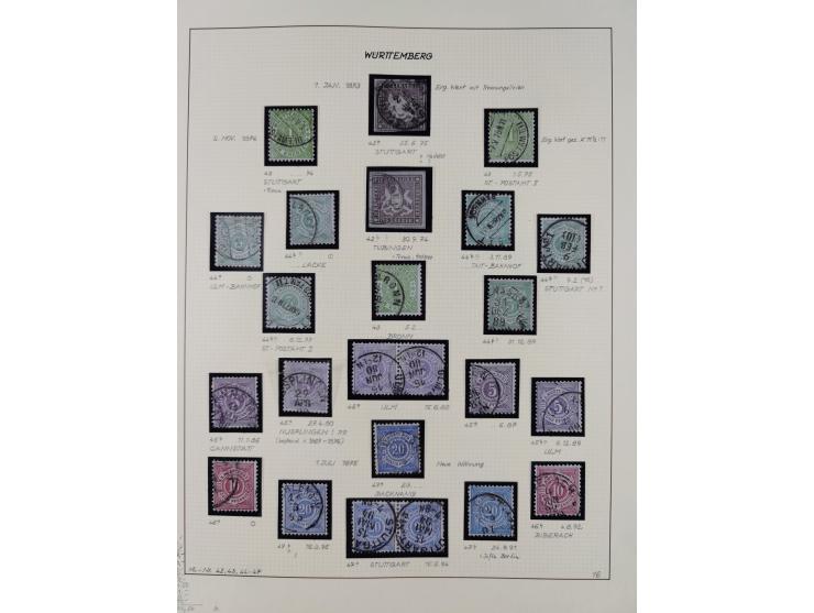 1851/75 (ca.), gestempelte reichhaltige Sammlung, meist mehrfach vorhanden mit auch Farben und verschiedenen Stempeln, dabei 