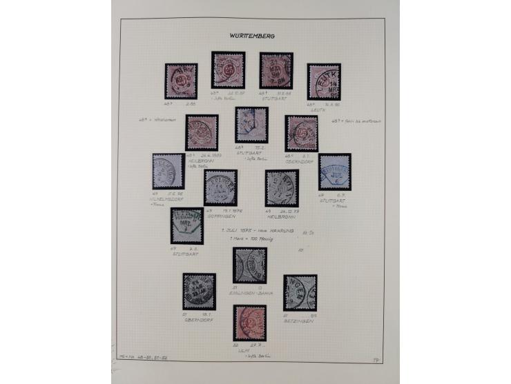 1851/75 (ca.), gestempelte reichhaltige Sammlung, meist mehrfach vorhanden mit auch Farben und verschiedenen Stempeln, dabei 
