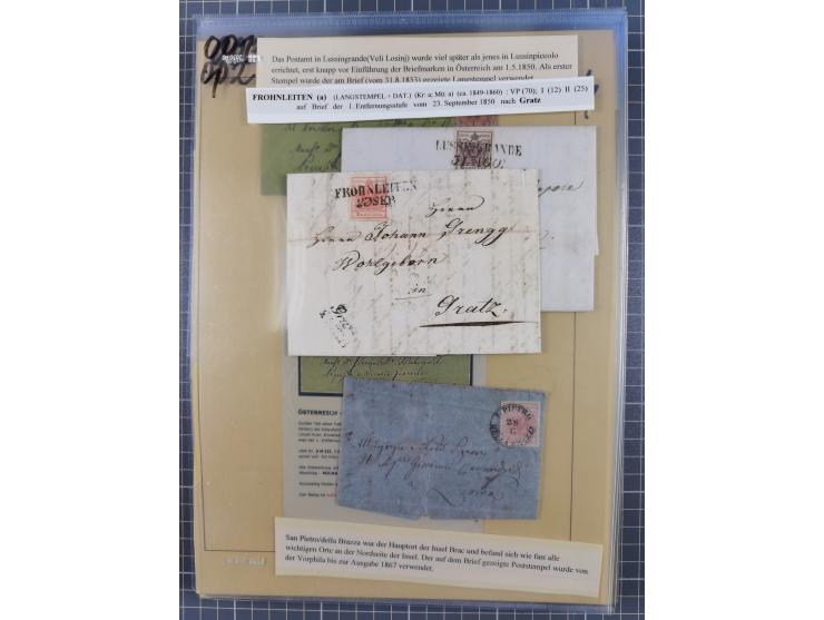 1850/54, 36 Briefe mit der ersten Ausgabe frankiert, dabei viele interessante Stempel und Verwendungen, Farb- und Mehrfachfra