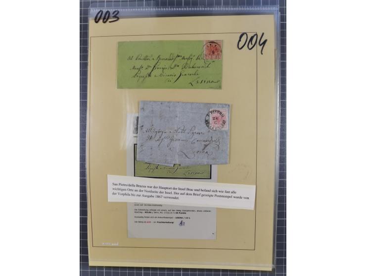 1850/54, 36 Briefe mit der ersten Ausgabe frankiert, dabei viele interessante Stempel und Verwendungen, Farb- und Mehrfachfra