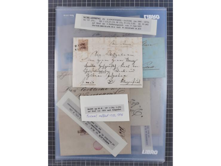 1850/54, 36 Briefe mit der ersten Ausgabe frankiert, dabei viele interessante Stempel und Verwendungen, Farb- und Mehrfachfra