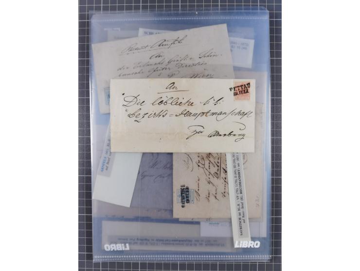 1850/54, 36 Briefe mit der ersten Ausgabe frankiert, dabei viele interessante Stempel und Verwendungen, Farb- und Mehrfachfra
