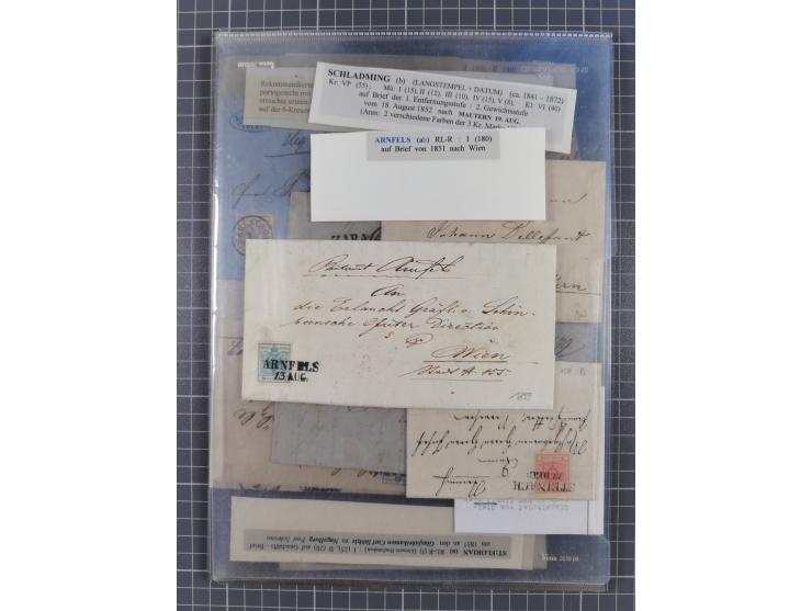 1850/54, 36 Briefe mit der ersten Ausgabe frankiert, dabei viele interessante Stempel und Verwendungen, Farb- und Mehrfachfra