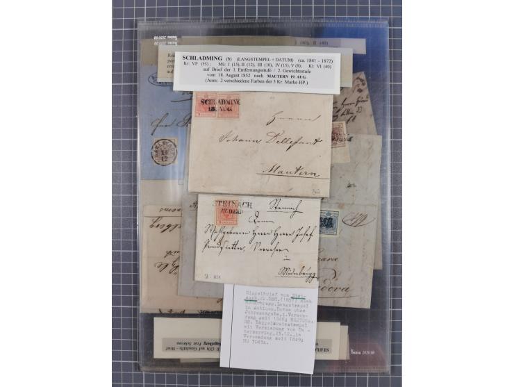 1850/54, 36 Briefe mit der ersten Ausgabe frankiert, dabei viele interessante Stempel und Verwendungen, Farb- und Mehrfachfra
