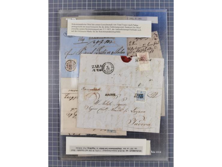 1850/54, 36 Briefe mit der ersten Ausgabe frankiert, dabei viele interessante Stempel und Verwendungen, Farb- und Mehrfachfra