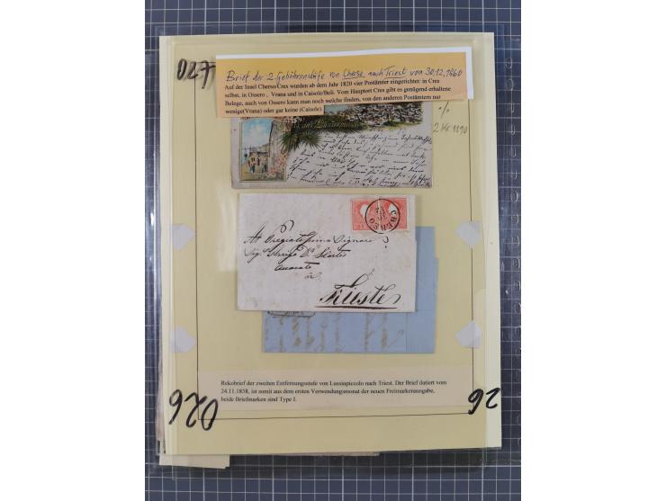 1858/64, interessante Partie mit 37 Briefen, viele bessere Frankaturen, Stempel, Auslandsbriefe und Drucksache, Farb- und Mis
