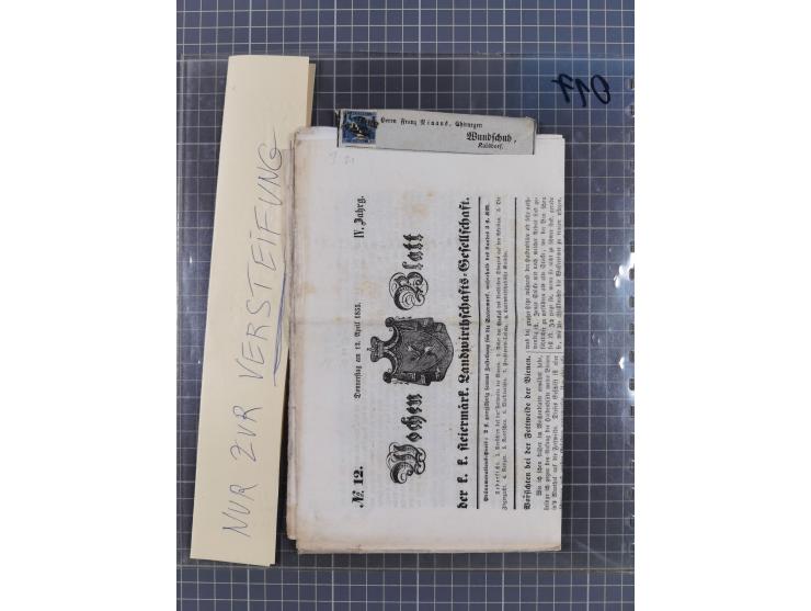 1858/64, interessante Partie mit 37 Briefen, viele bessere Frankaturen, Stempel, Auslandsbriefe und Drucksache, Farb- und Mis