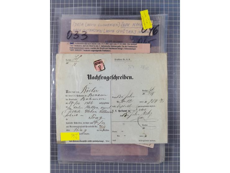 1858/64, interessante Partie mit 37 Briefen, viele bessere Frankaturen, Stempel, Auslandsbriefe und Drucksache, Farb- und Mis