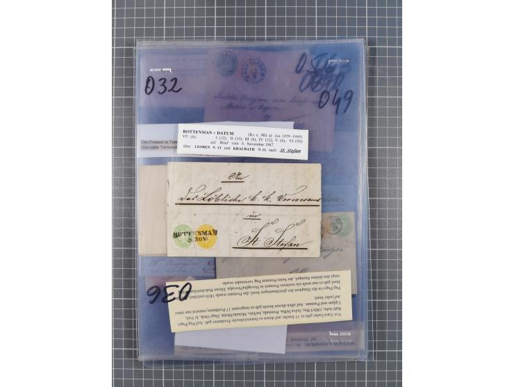 1858/64, interessante Partie mit 37 Briefen, viele bessere Frankaturen, Stempel, Auslandsbriefe und Drucksache, Farb- und Mis