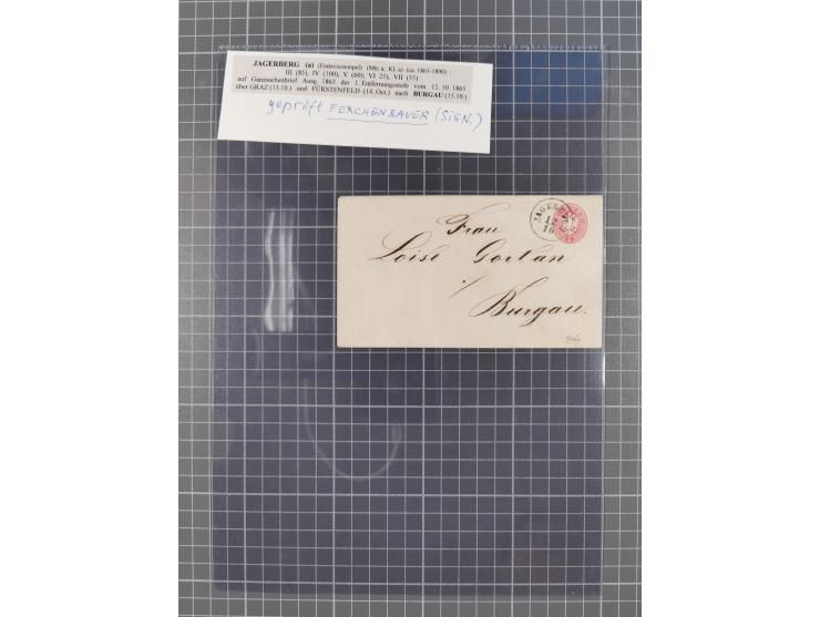 1858/64, interessante Partie mit 37 Briefen, viele bessere Frankaturen, Stempel, Auslandsbriefe und Drucksache, Farb- und Mis