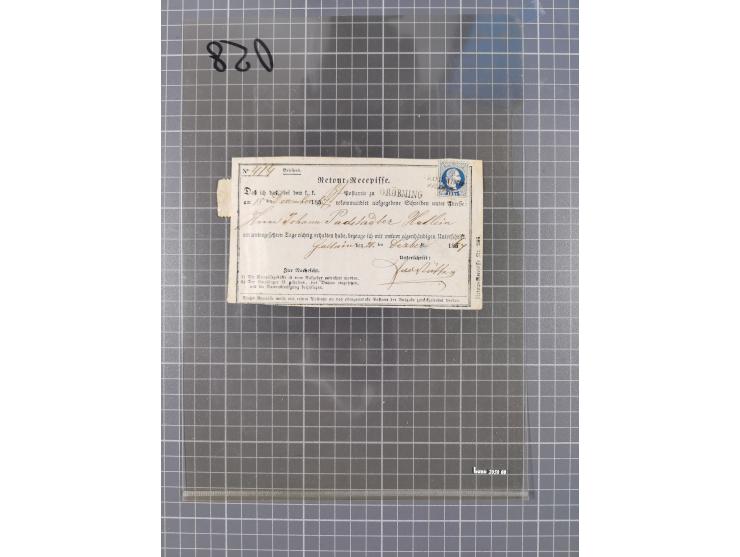 1867, Kaiser Franz Josef Ausgabe Briefsammlung mit 63 Briefen und Karten, bessere Stempel und Entwertungen, dabei 3-Farbfrank