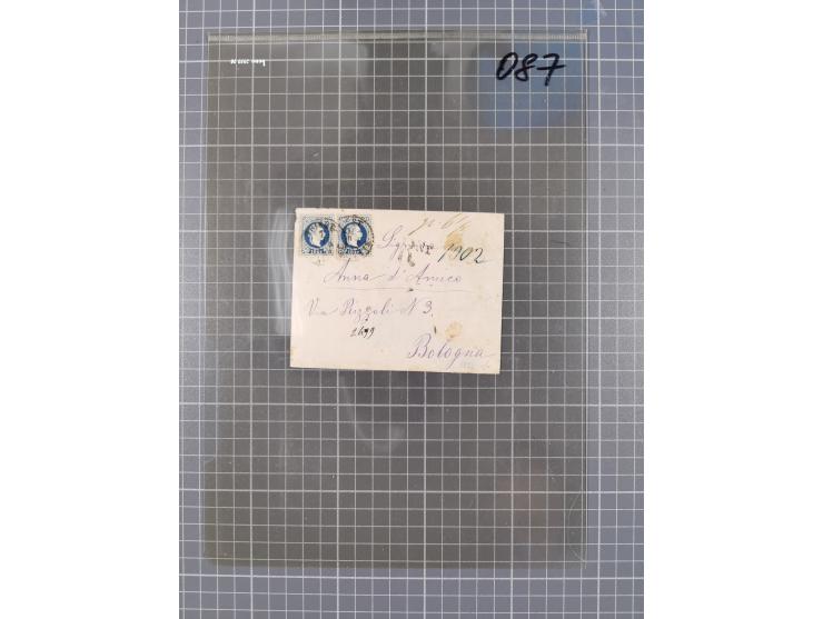 1867, Kaiser Franz Josef Ausgabe Briefsammlung mit 63 Briefen und Karten, bessere Stempel und Entwertungen, dabei 3-Farbfrank