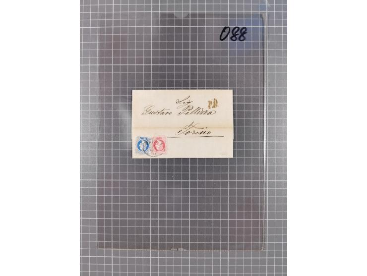 1867, Kaiser Franz Josef Ausgabe Briefsammlung mit 63 Briefen und Karten, bessere Stempel und Entwertungen, dabei 3-Farbfrank