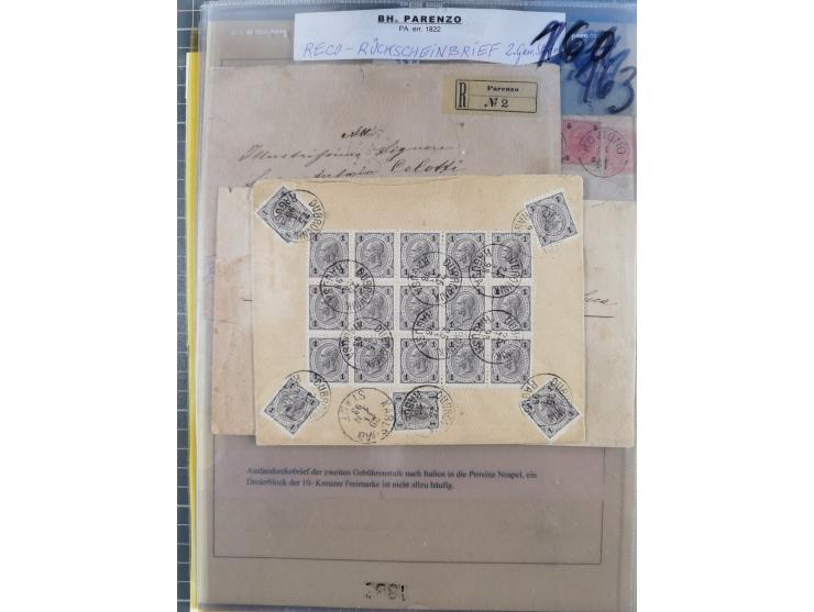 1890/1901, Kronenwährung-Ausgabe Briefsammlung mit 29 Briefen und Karten, viele bessere Frankaturen, Mehrfach- und Mischfrank