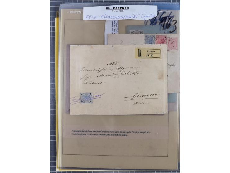 1890/1901, Kronenwährung-Ausgabe Briefsammlung mit 29 Briefen und Karten, viele bessere Frankaturen, Mehrfach- und Mischfrank