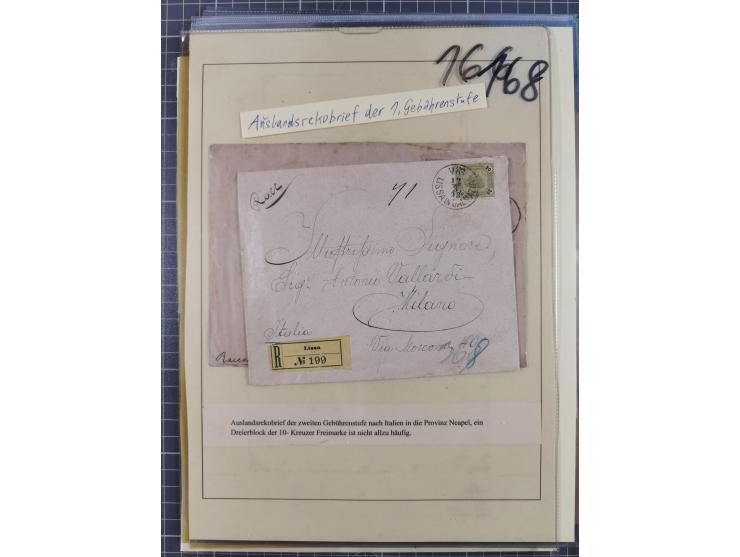 1890/1901, Kronenwährung-Ausgabe Briefsammlung mit 29 Briefen und Karten, viele bessere Frankaturen, Mehrfach- und Mischfrank