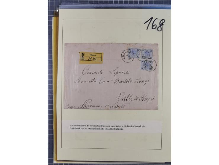 1890/1901, Kronenwährung-Ausgabe Briefsammlung mit 29 Briefen und Karten, viele bessere Frankaturen, Mehrfach- und Mischfrank