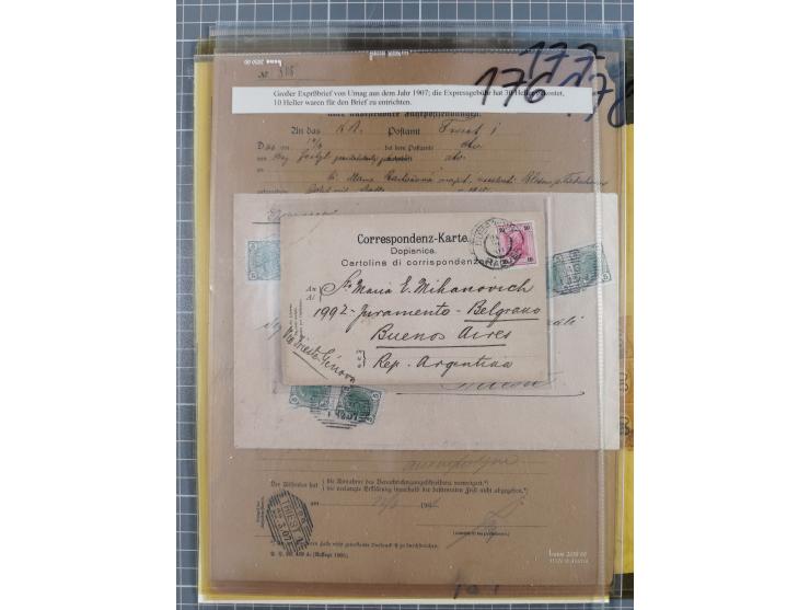 1890/1901, Kronenwährung-Ausgabe Briefsammlung mit 29 Briefen und Karten, viele bessere Frankaturen, Mehrfach- und Mischfrank